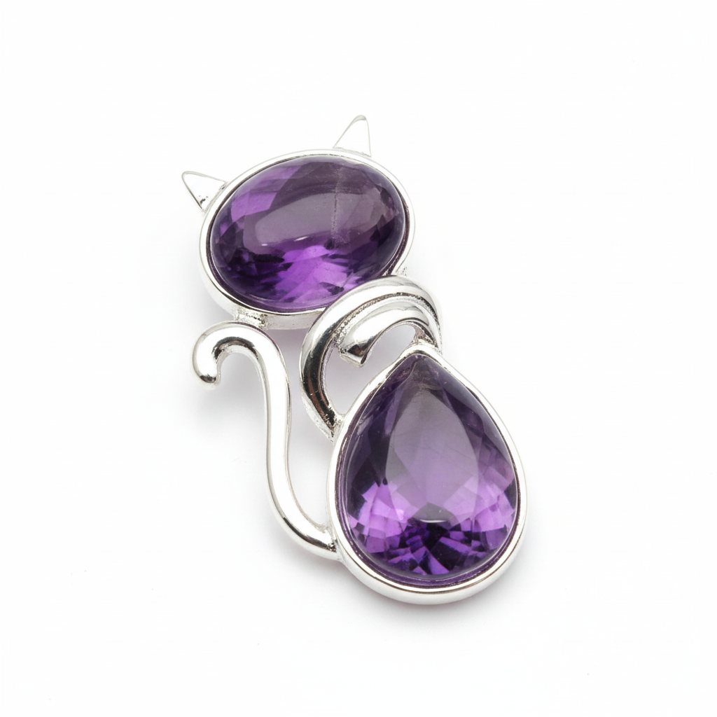 Amethyst Cat Necklace