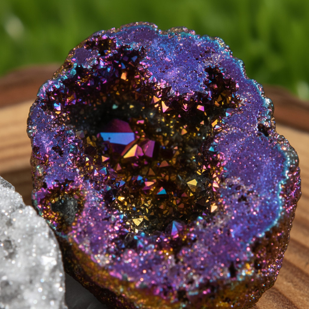 Titanium Agate Geode Crystal Set - 8 Pieces