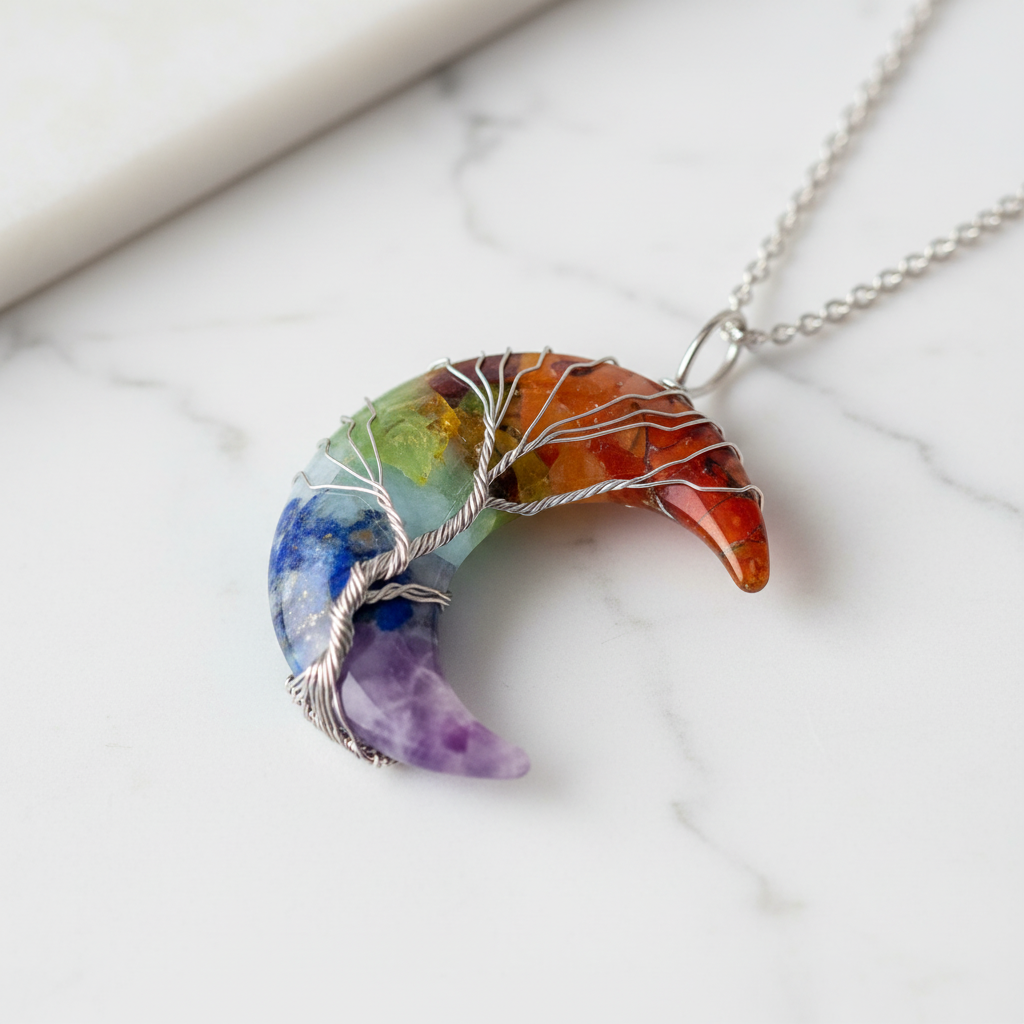 Tree of Life Moon Necklace