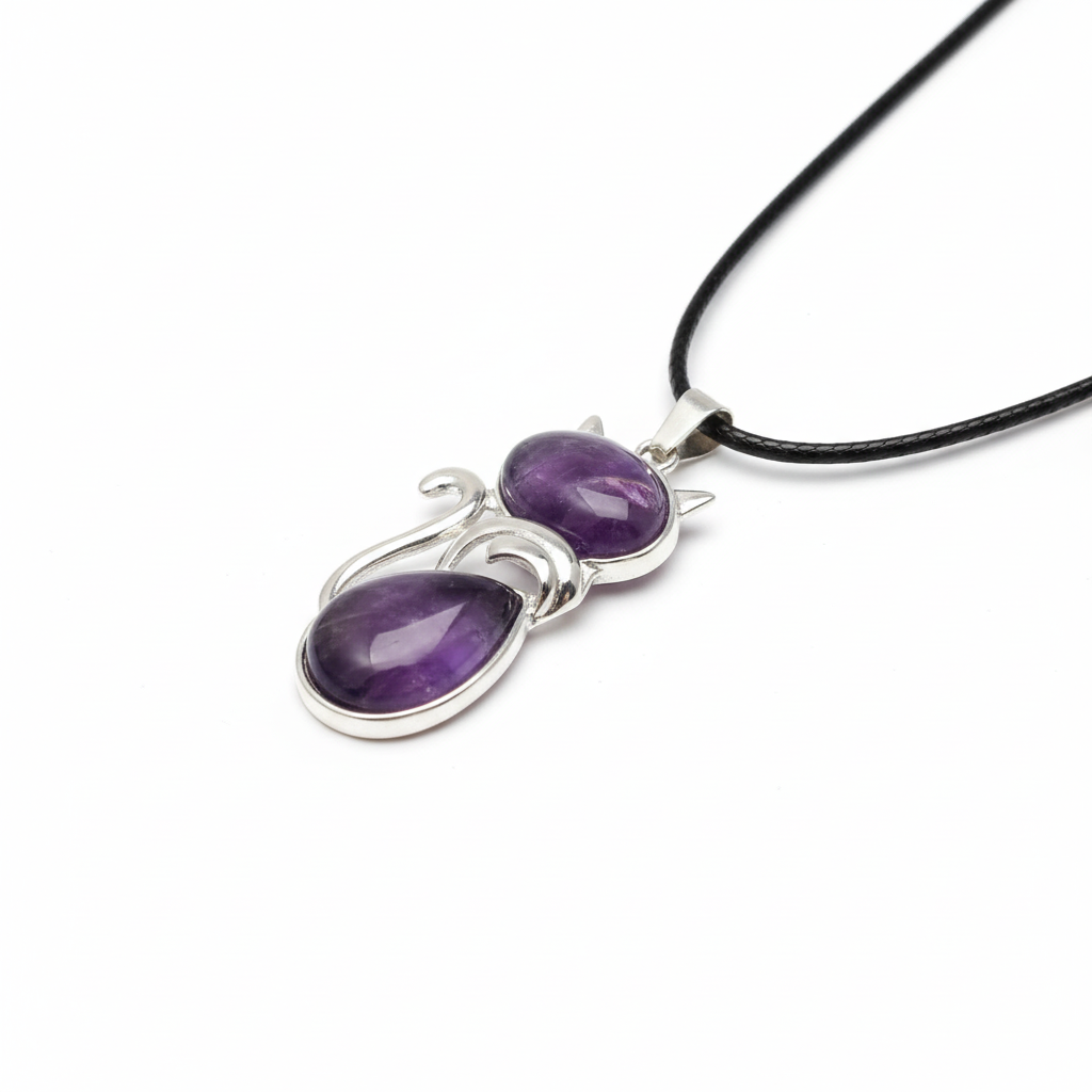 Amethyst Cat Necklace