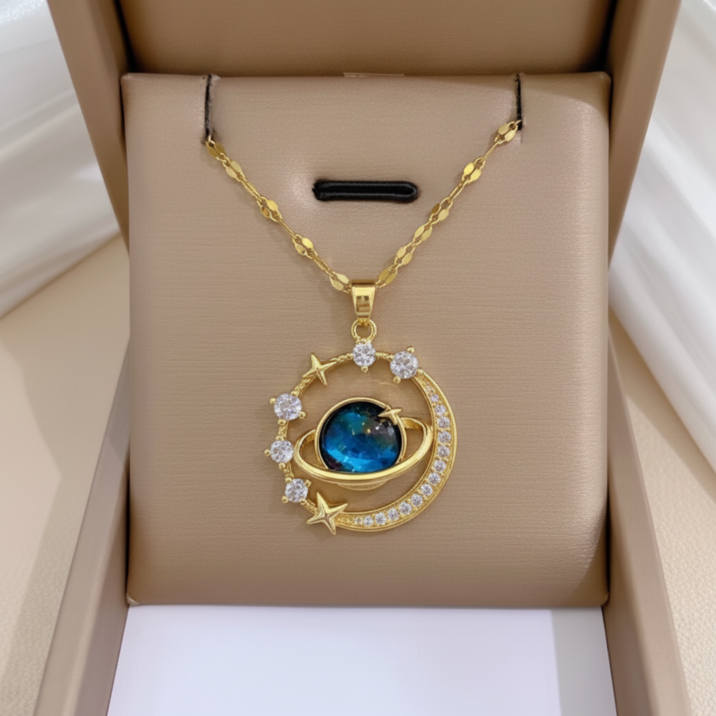 Sun Planet Pendant Necklace