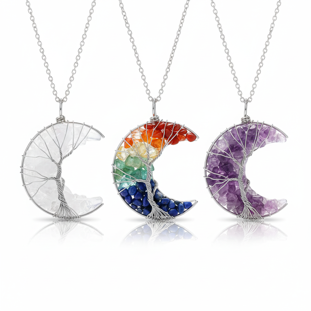 Tree of Life Moon Necklace